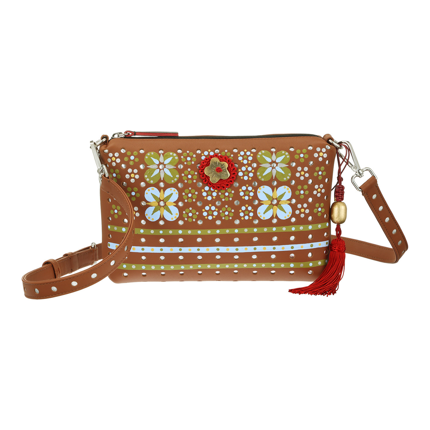 モロッカンロール 手描きアートショルダー “メクネス” ＜タッセル付＞