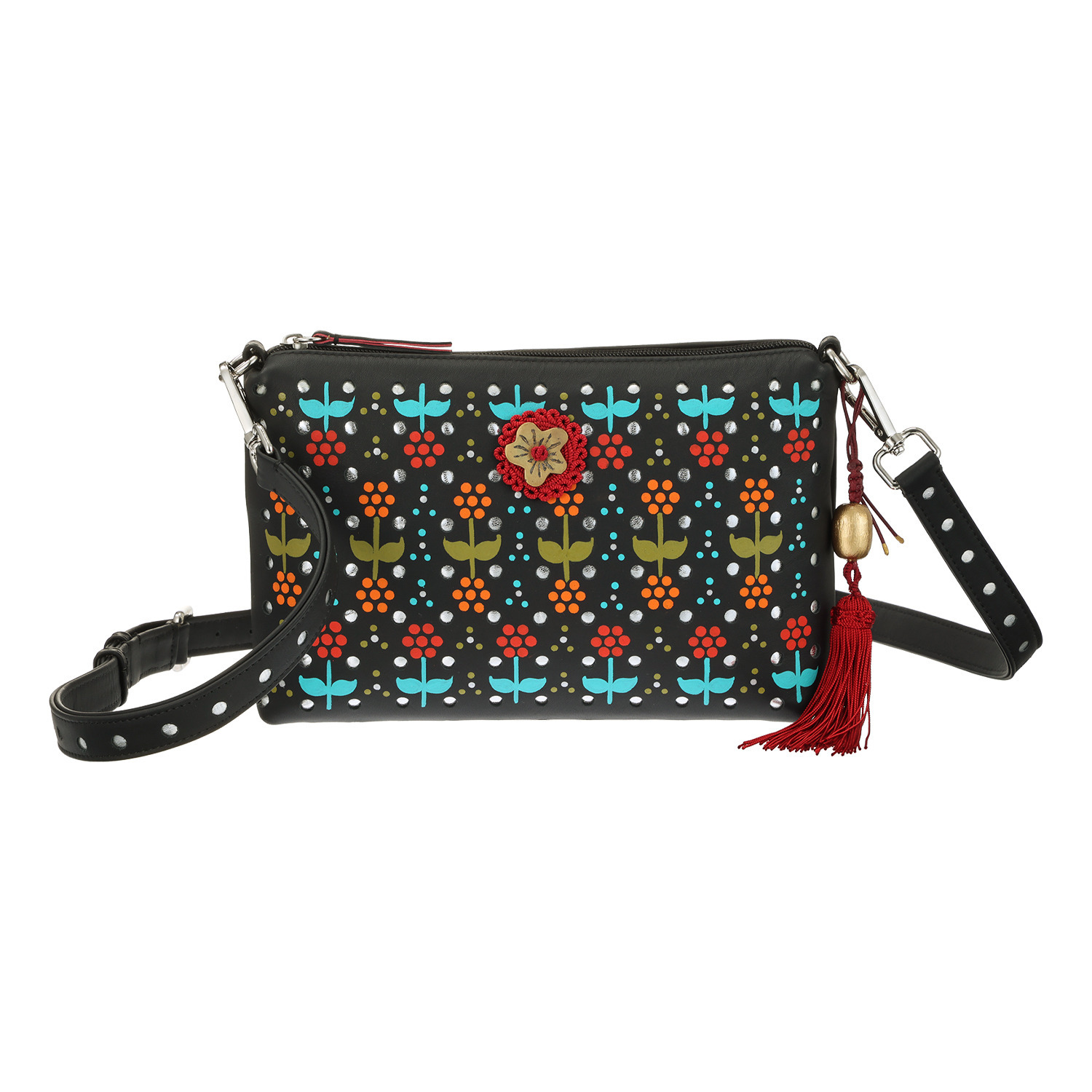 モロッカンロール 手描きアートショルダー “メクネス” ＜タッセル付＞