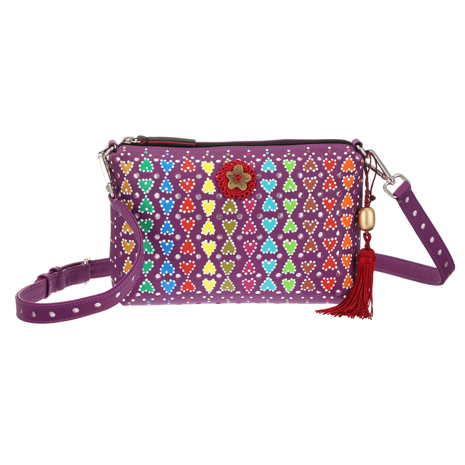 モロッカンロール 手描きアートショルダー “メクネス” ＜タッセル付＞