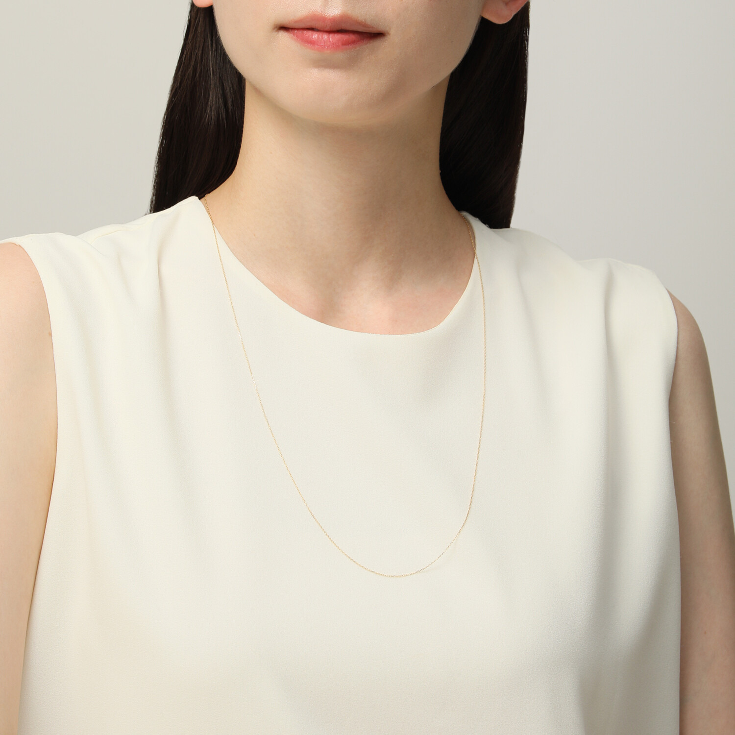 チェルカーレ １８Ｋ 懐中時計モティーフ付 ケーブルチェーン ロングネックレス