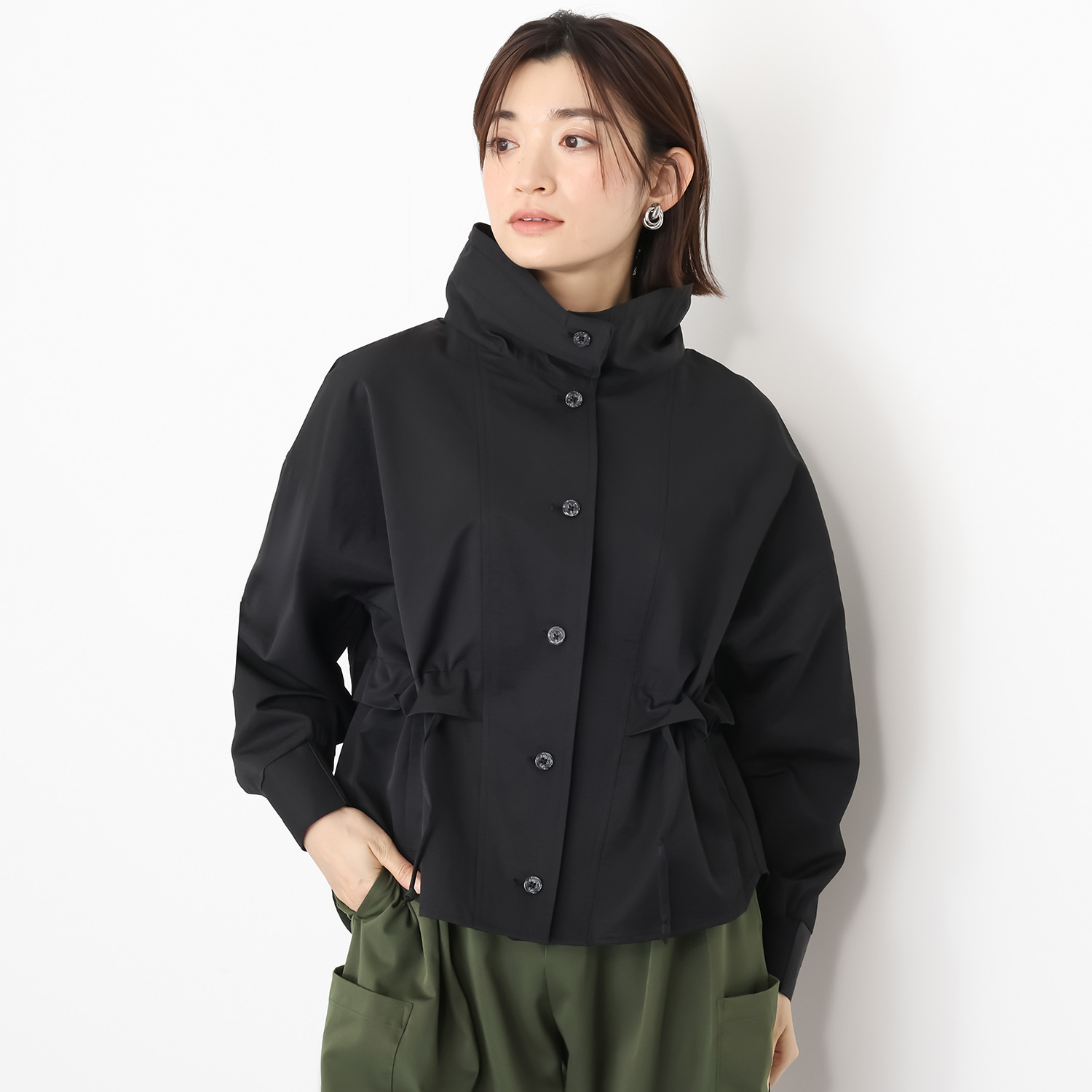 ヨーコモリモト ボリュームネック デザインブルゾン