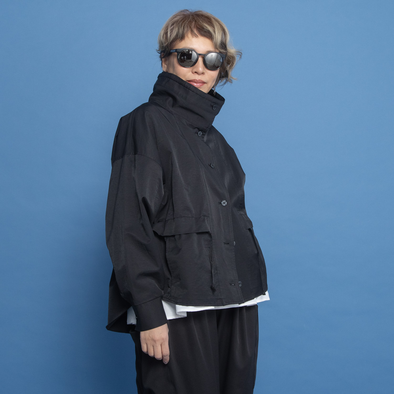 ヨーコモリモト ボリュームネック デザインブルゾン