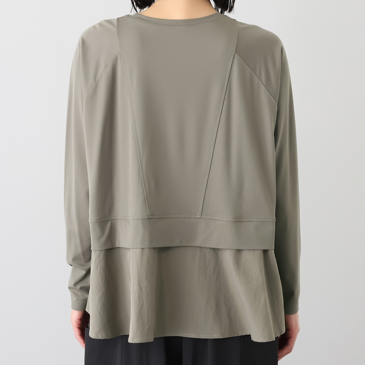 ヨーコモリモト ブランド定番 異素材コンビ デザインプルオーバー