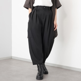 ヨーコモリモト 接触冷感 大人にちょうど良い 旬なバレルシルエットで スタイルカバーパンツ
