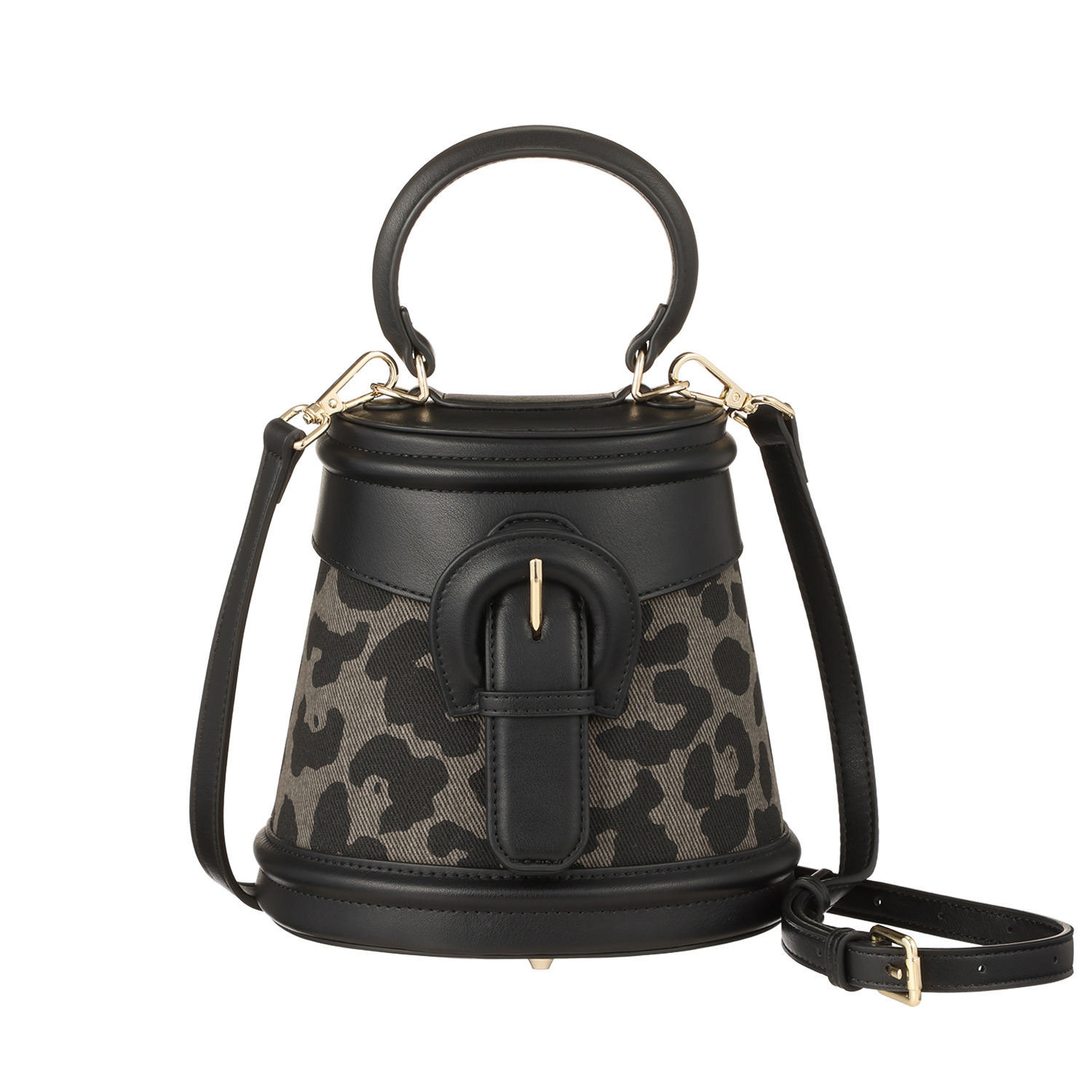 ワン　バイ ヨーコモリモト レオパードコンビで シックにモードをプラス デザインハンドバッグ