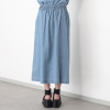 ワン　バイ ヨーコモリモト ライトオンスデニムで 爽やかモードカジュアル タックデザインスカート