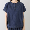 ワン　バイ ヨーコモリモト ライトオンスデニムで 爽やかモードカジュアル デザインブラウス