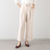 亀　恭子セレクト！ パールアンドクイーン フランス・ ノルマンディー産 プラチナプレミアムリネン １００％ 共布ベルト付ワイドパンツ
