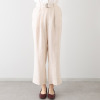 亀　恭子セレクト！ パールアンドクイーン フランス・ ノルマンディー産 プラチナプレミアムリネン １００％ 共布ベルト付ワイドパンツ