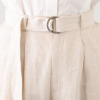 亀　恭子セレクト！ パールアンドクイーン フランス・ ノルマンディー産 プラチナプレミアムリネン １００％ 共布ベルト付ワイドパンツ