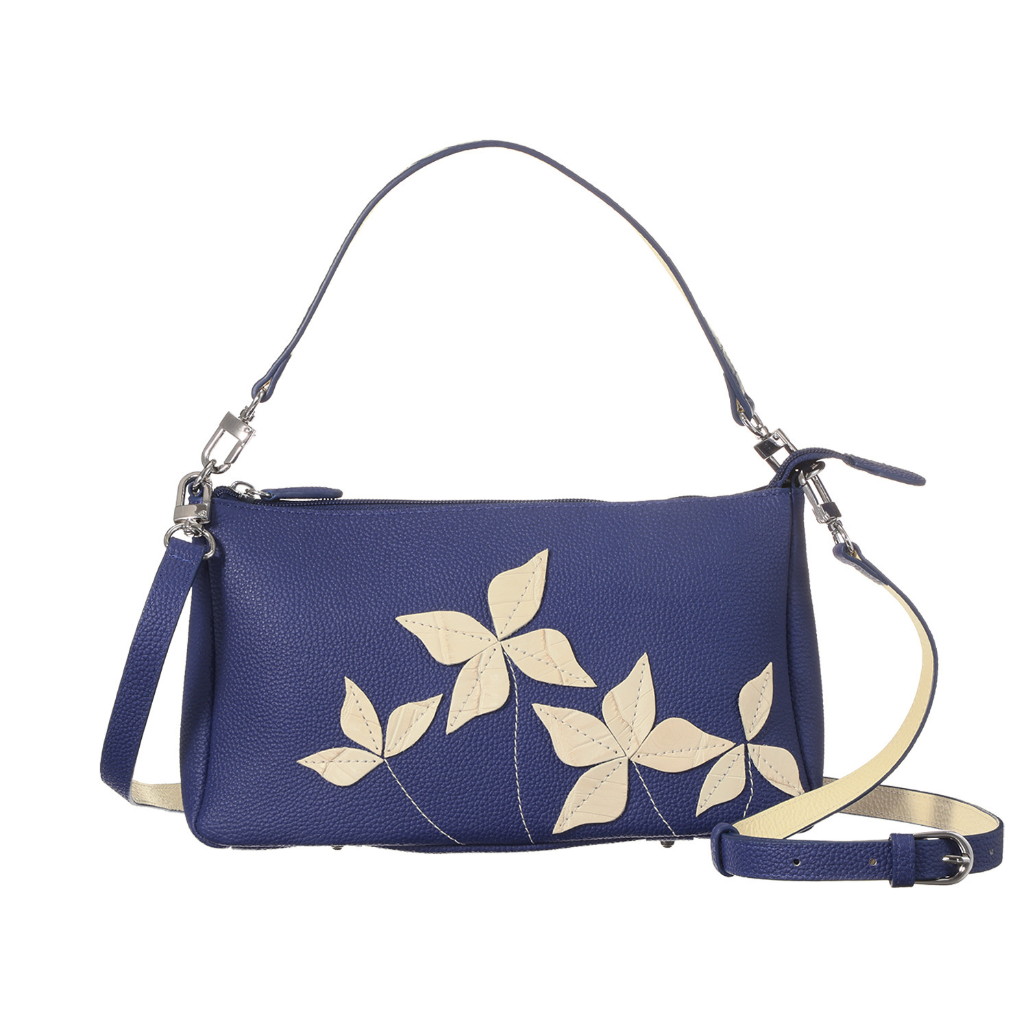 アランチャ クロコ使いリーフデザイン ２ウェイ ショルダーバッグ