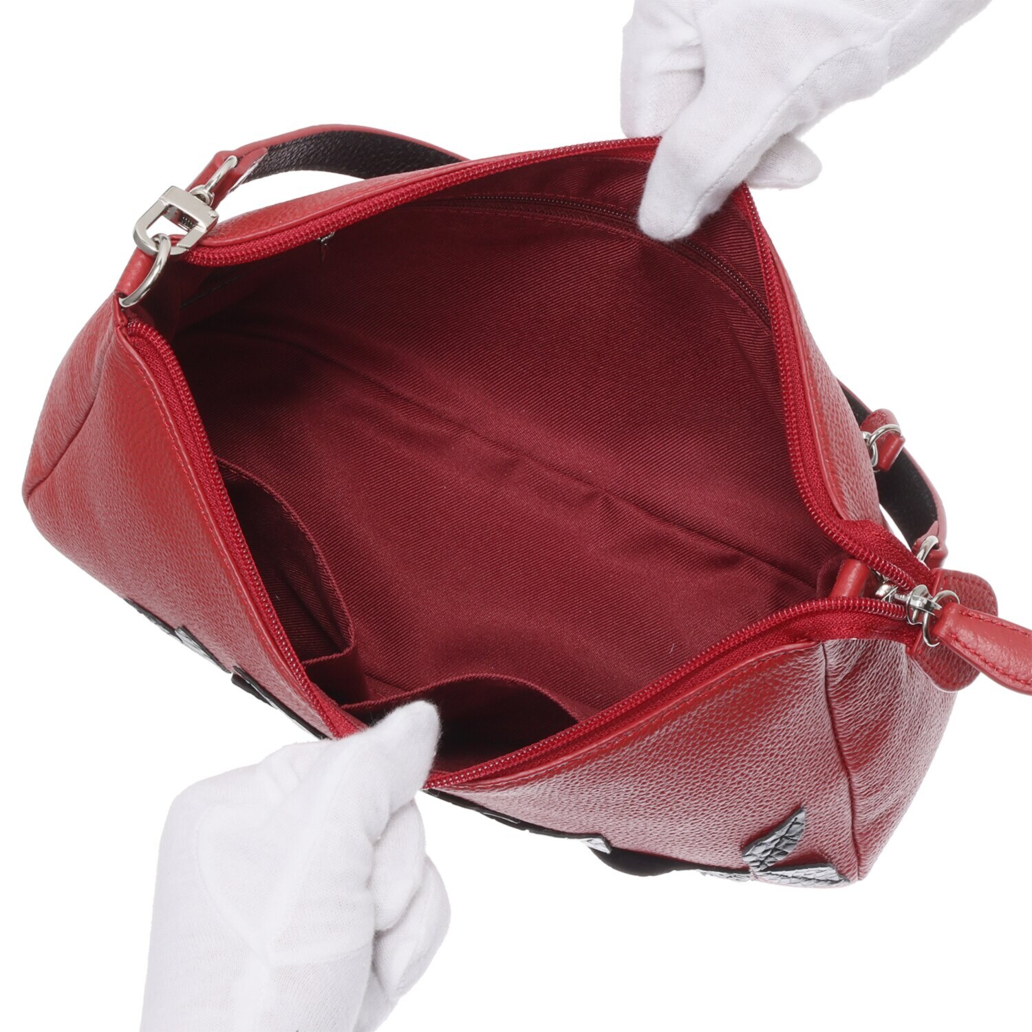 アランチャ クロコ使いリーフデザイン ２ウェイ ショルダーバッグ