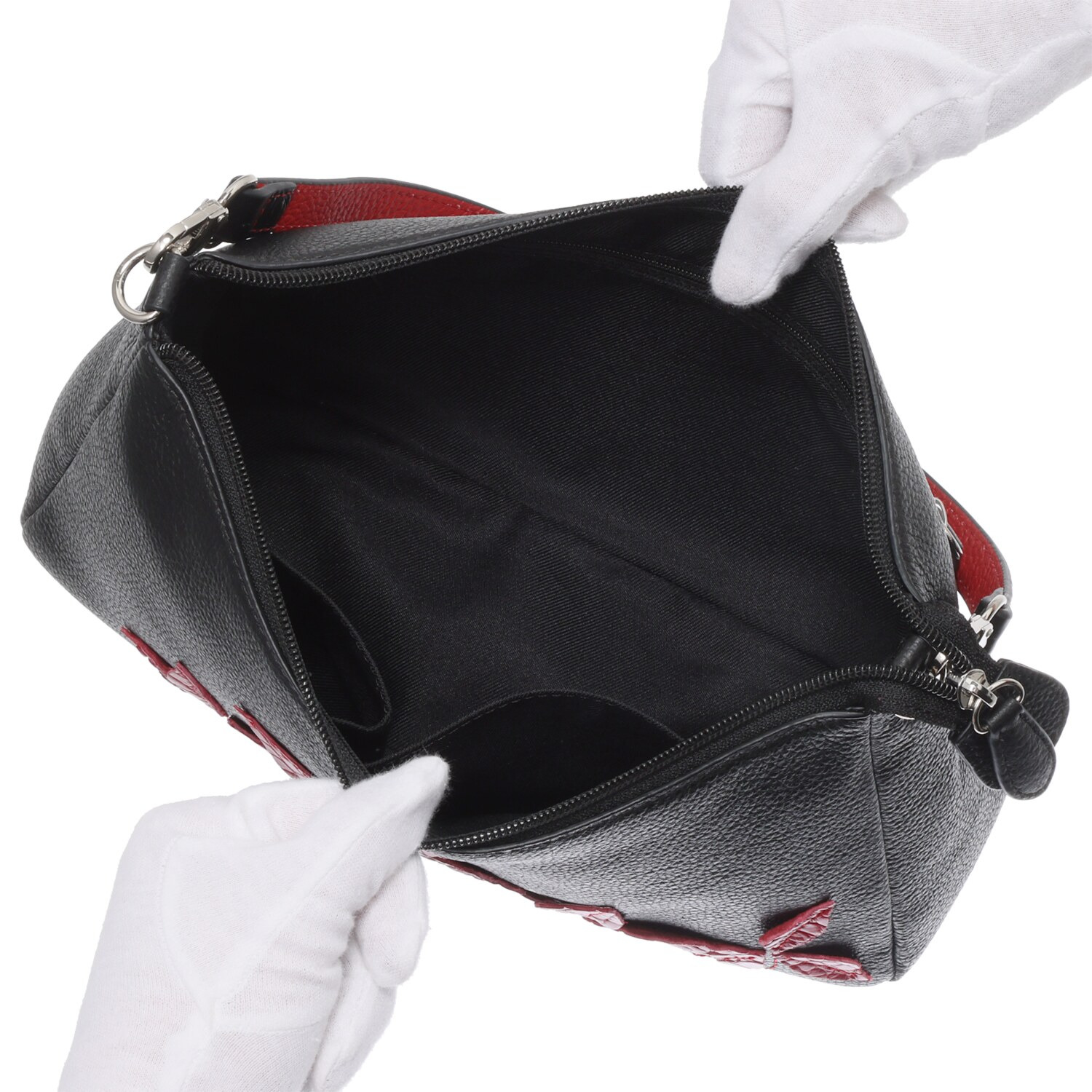 アランチャ クロコ使いリーフデザイン ２ウェイ ショルダーバッグ