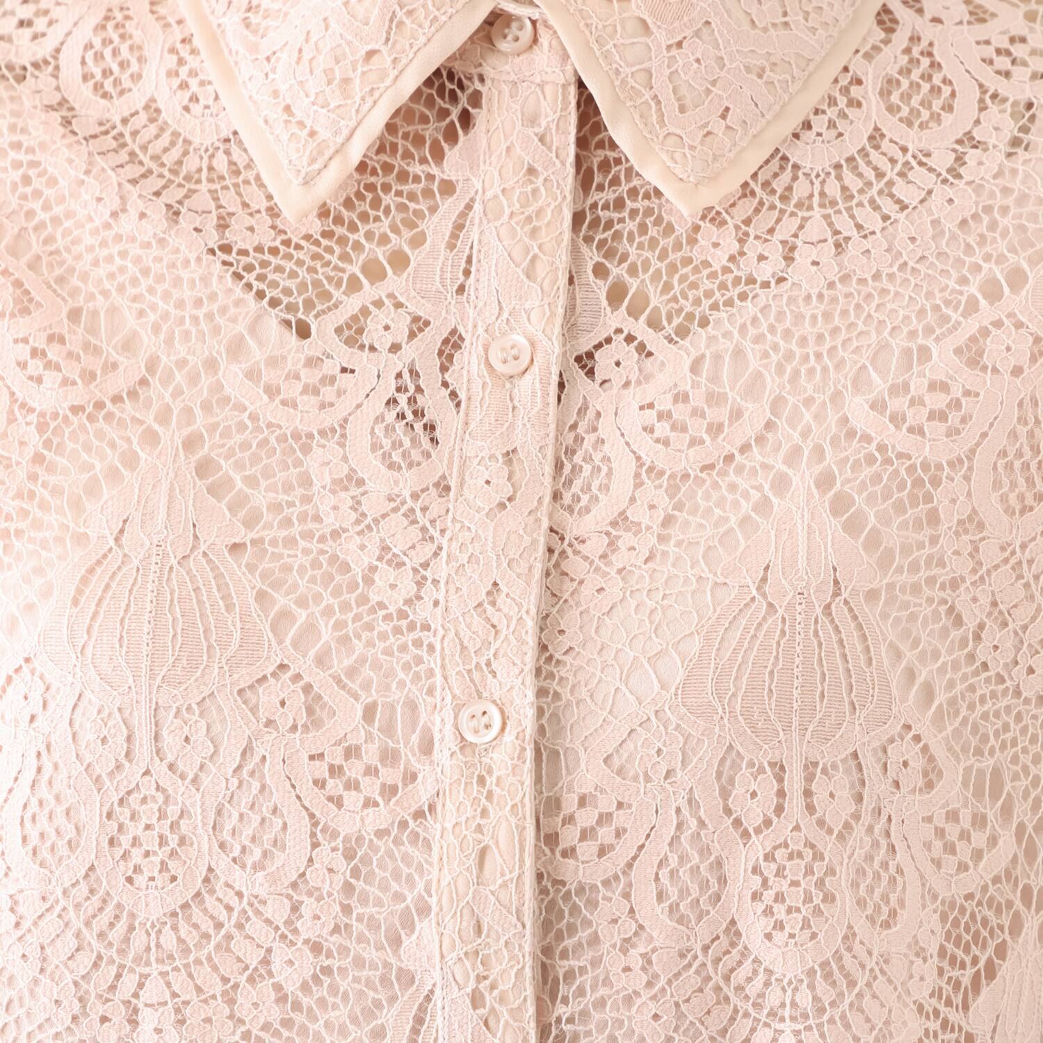 アンドスピカ キャミソール付 レースシャツブラウス