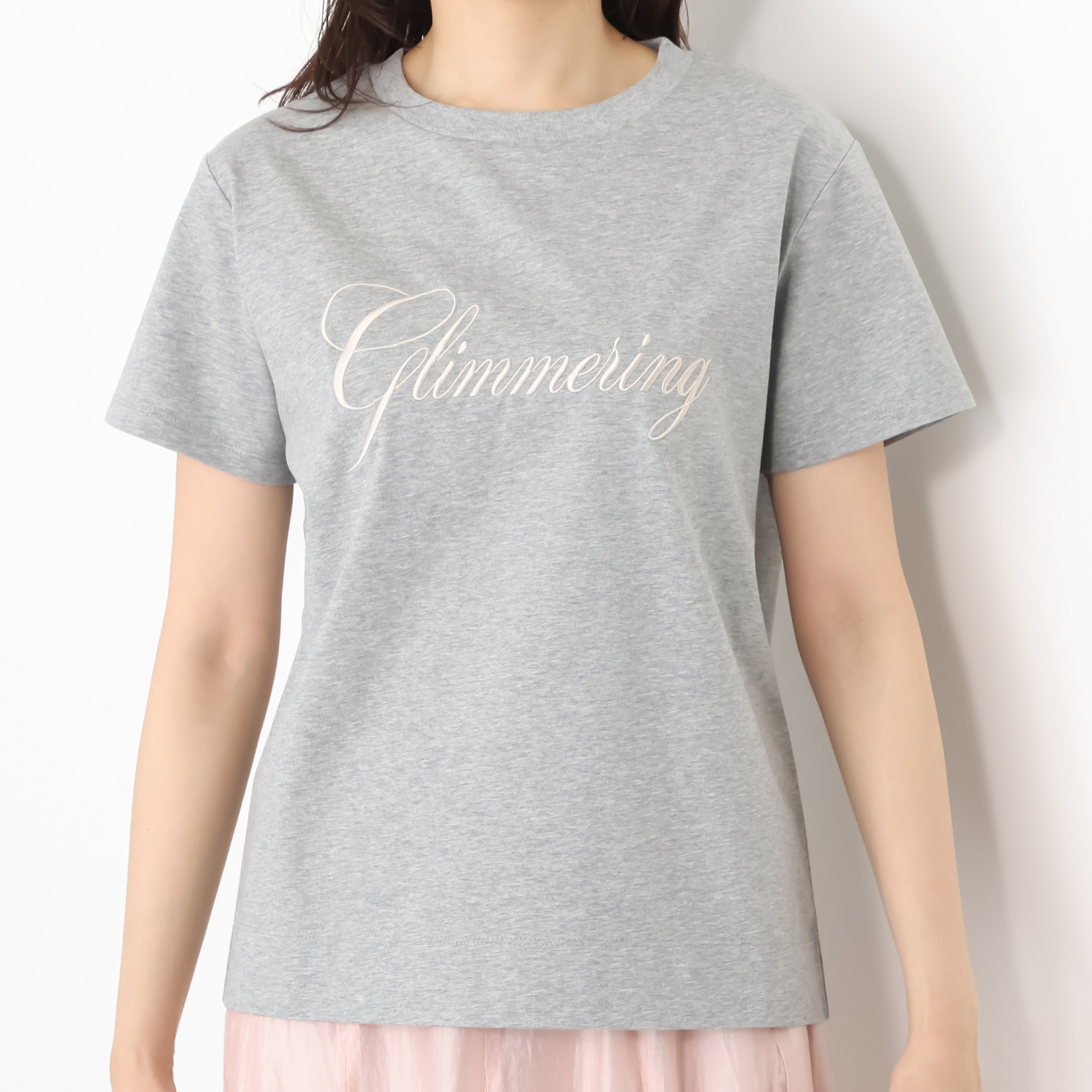 アンドスピカ 吸水速乾 エンブロイダリー コットン混プルオーバー