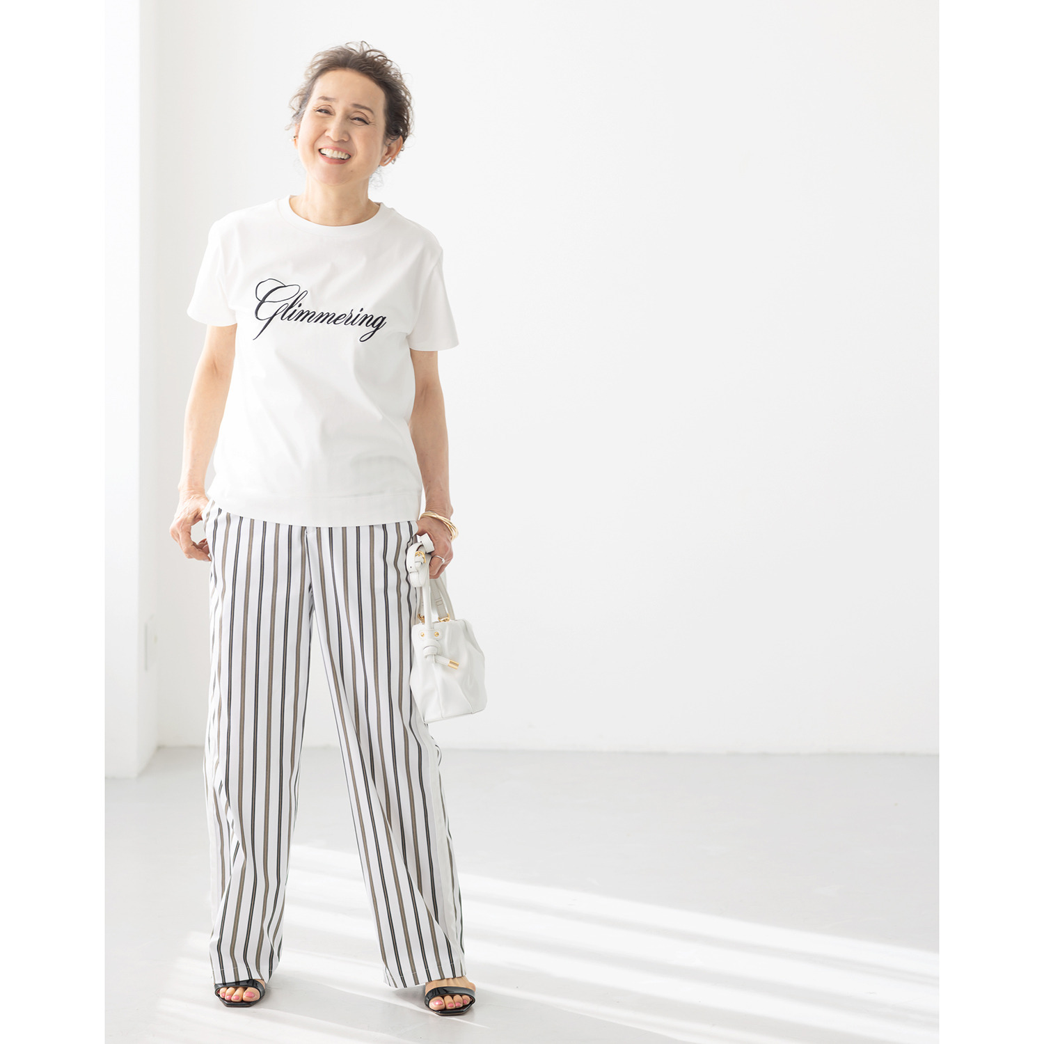 アンドスピカ 吸水速乾 エンブロイダリー コットン混プルオーバー