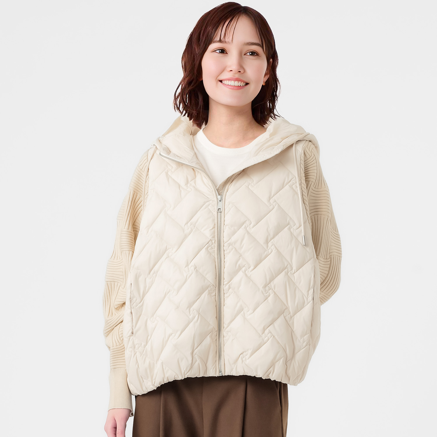 ダジュール 袖ニット ダウンジャケット