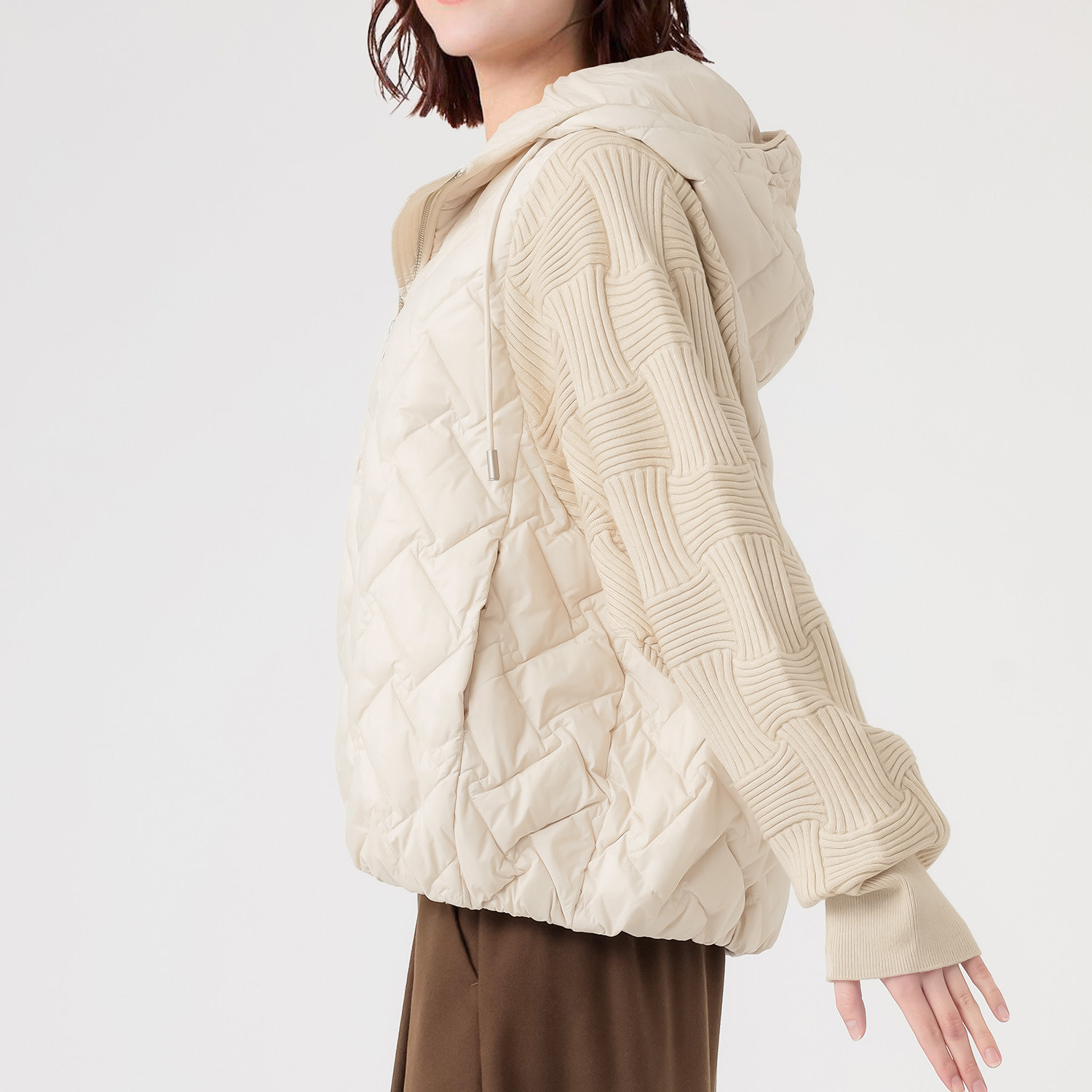 ダジュール 袖ニット ダウンジャケット