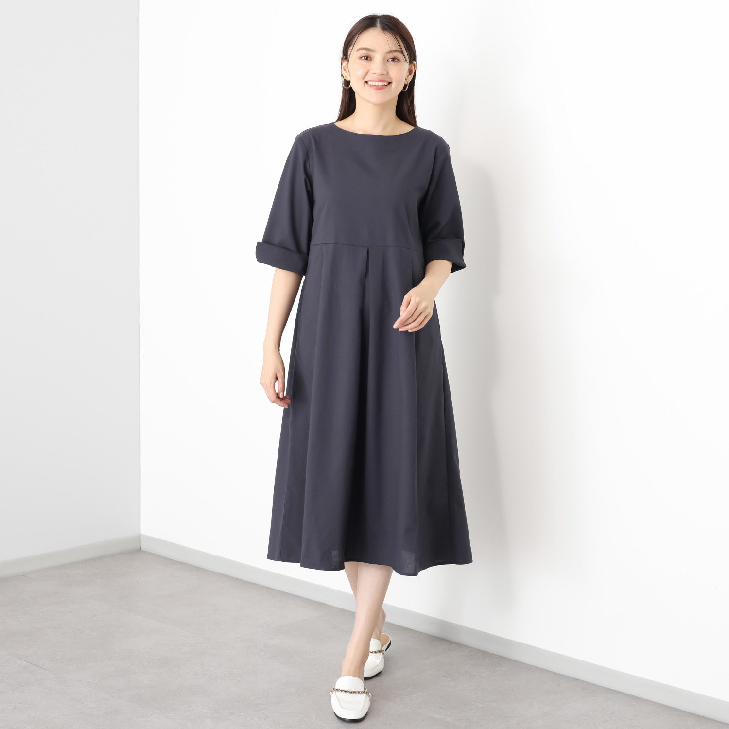 オトナノクラシ Ａライン切替タック ゆるワンピース