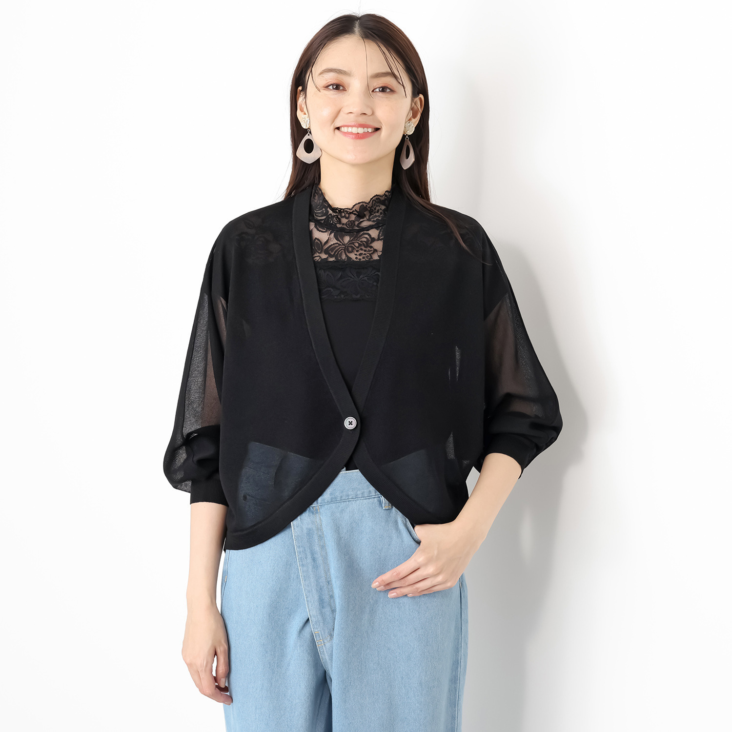 オトナノクラシ シースルー モモンガ風カーディガン