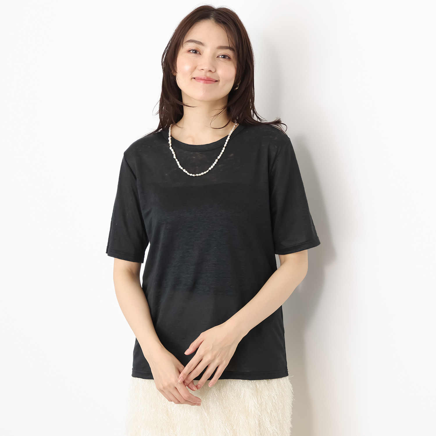 亀　恭子セレクト！ シャルルポ 日本製 トスコ社製 リネン１００％生地使用 カットソープルオーバー