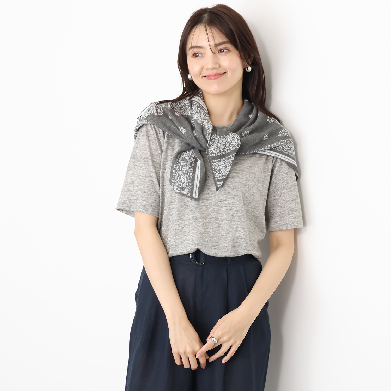 亀　恭子セレクト！ シャルルポ 日本製 トスコ社製 リネン１００％生地使用 カットソープルオーバー