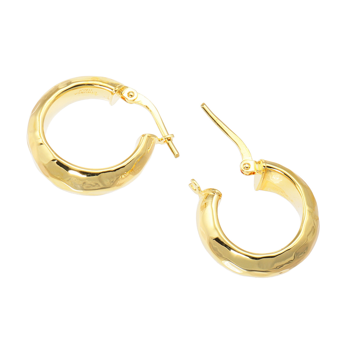 エトルースカ イタリアメイド ハンマード スモールフープ ピアス