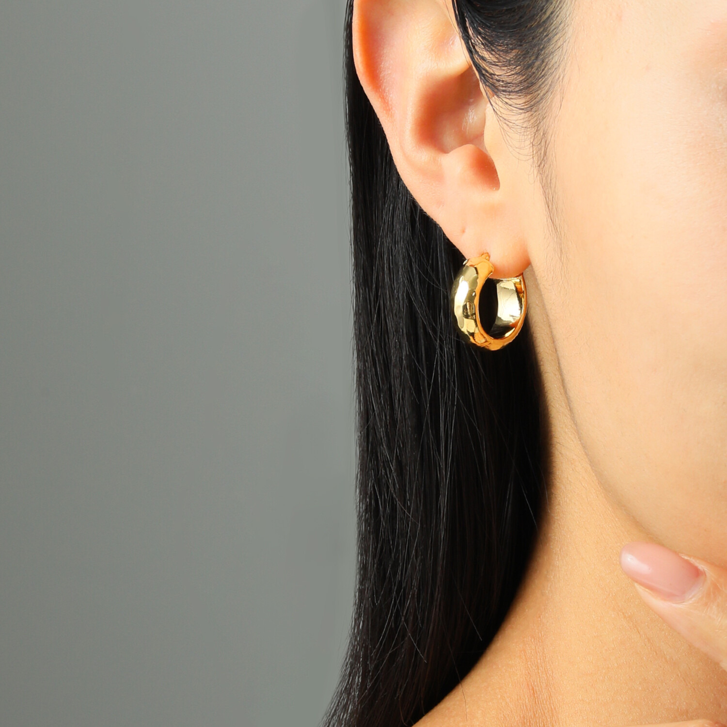 エトルースカ イタリアメイド ハンマード スモールフープ ピアス