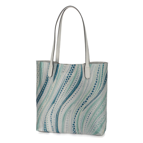 ラルジュ 波柄 リバーシブル　軽量 Ａ４トートバッグ