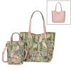 ラルジュ ボタニカルジャガード リバーシブル トートバッグ＆ ２ウェイショルダーバッグ ２点セット