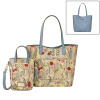 ラルジュ ボタニカルジャガード リバーシブル トートバッグ＆ ２ウェイショルダーバッグ ２点セット