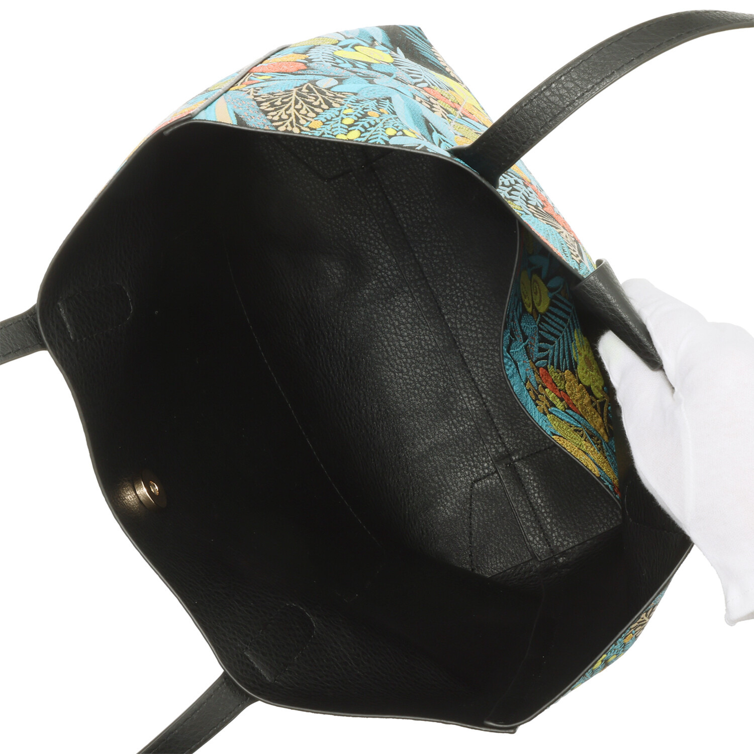 ラルジュ ボタニカルジャガード リバーシブル トートバッグ＆ ２ウェイショルダーバッグ ２点セット