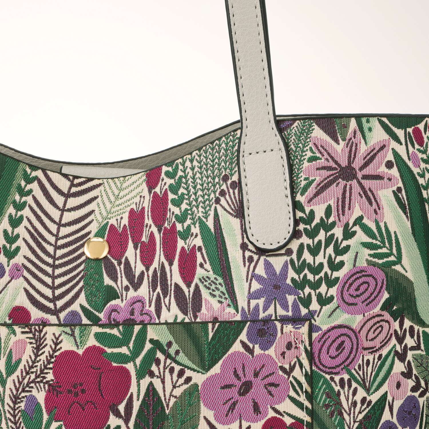 ラルジュ ボタニカルジャガード リバーシブル トートバッグ＆ ２ウェイショルダーバッグ ２点セット