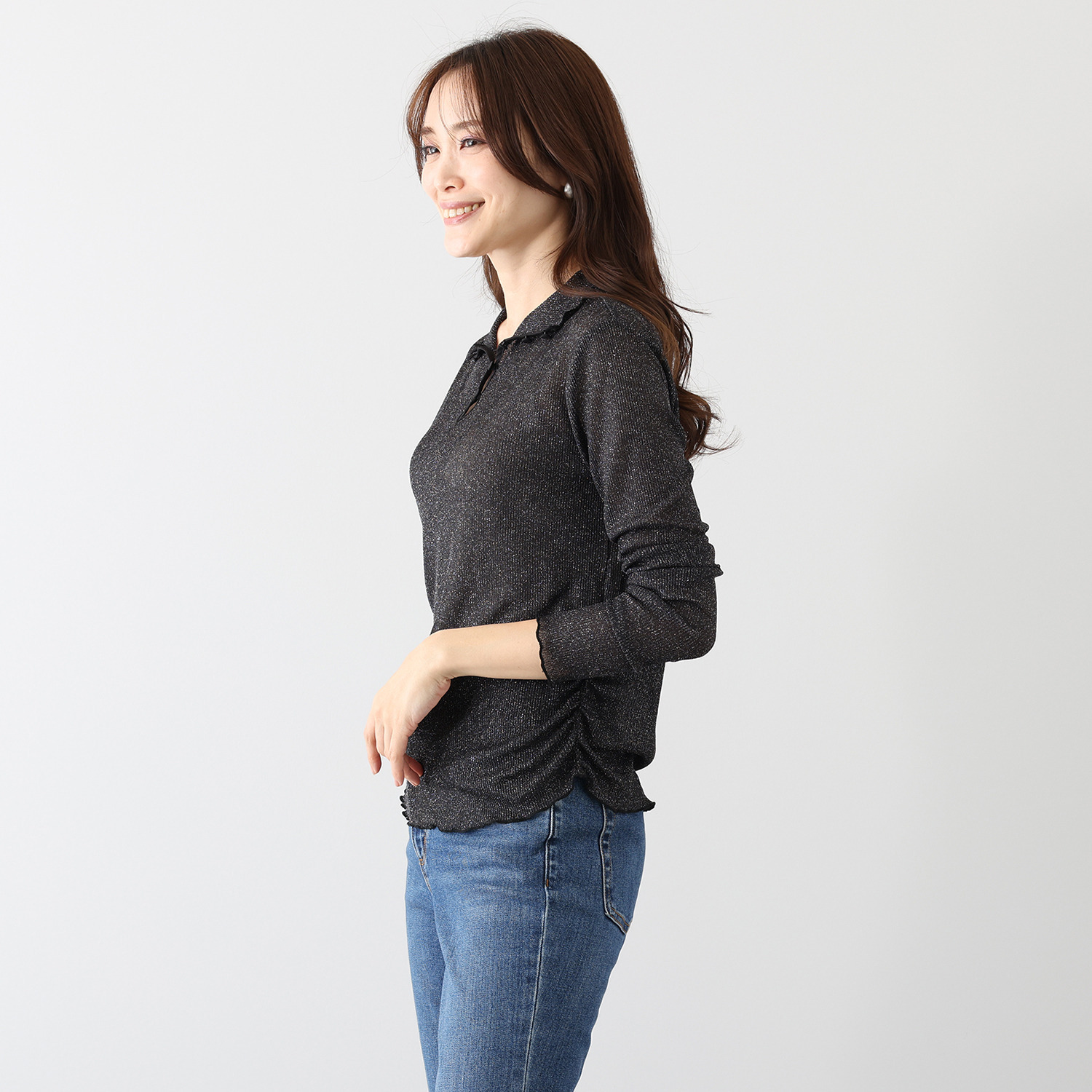 ビーウィズビー ラメ入りニット アレンジカラー キラキラプルオーバー