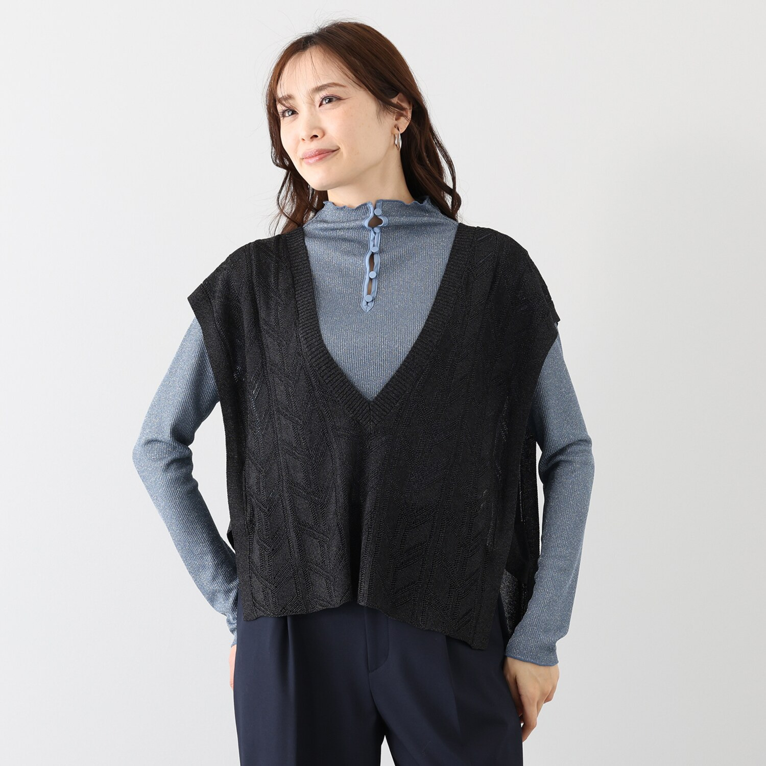 ビーウィズビー シャインスレッド 透かし編ベスト