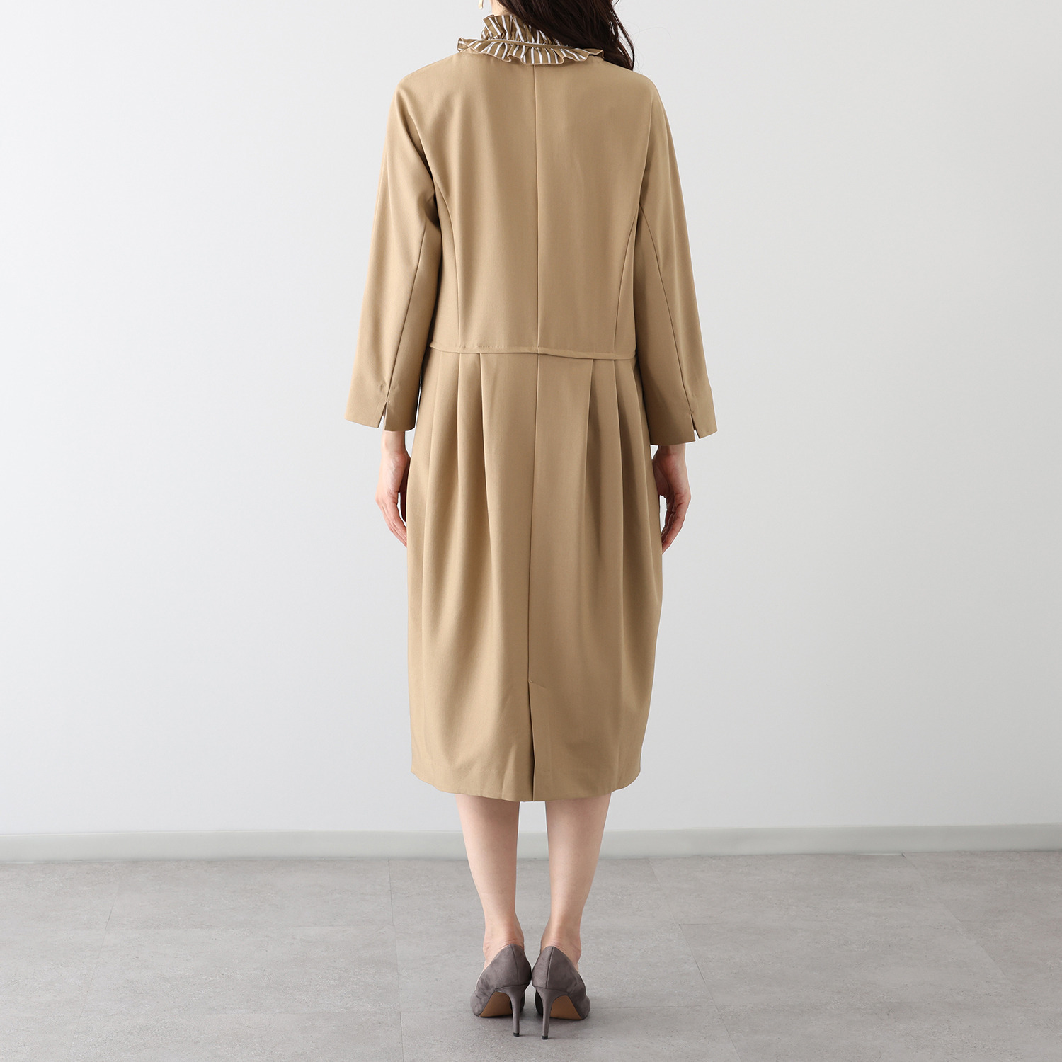 ビーウィズビー 重ね着風 襟付ワンピース