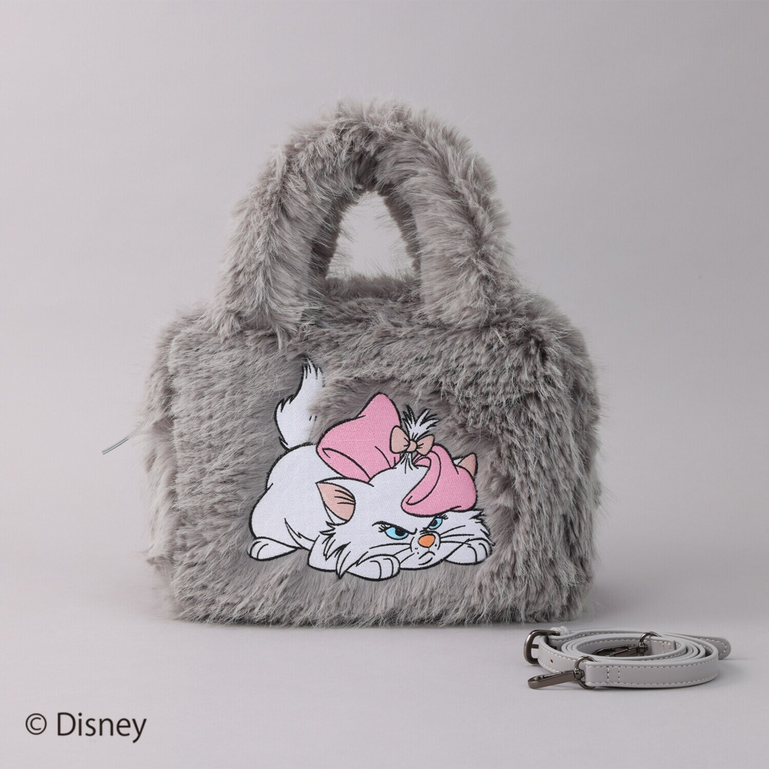 ベルモサ Ｄｉｓｎｅｙ　Ｍａｒｉｅ ふわふわフェイクファー ２ウェイ手提げバッグ ＜Ｍ＞