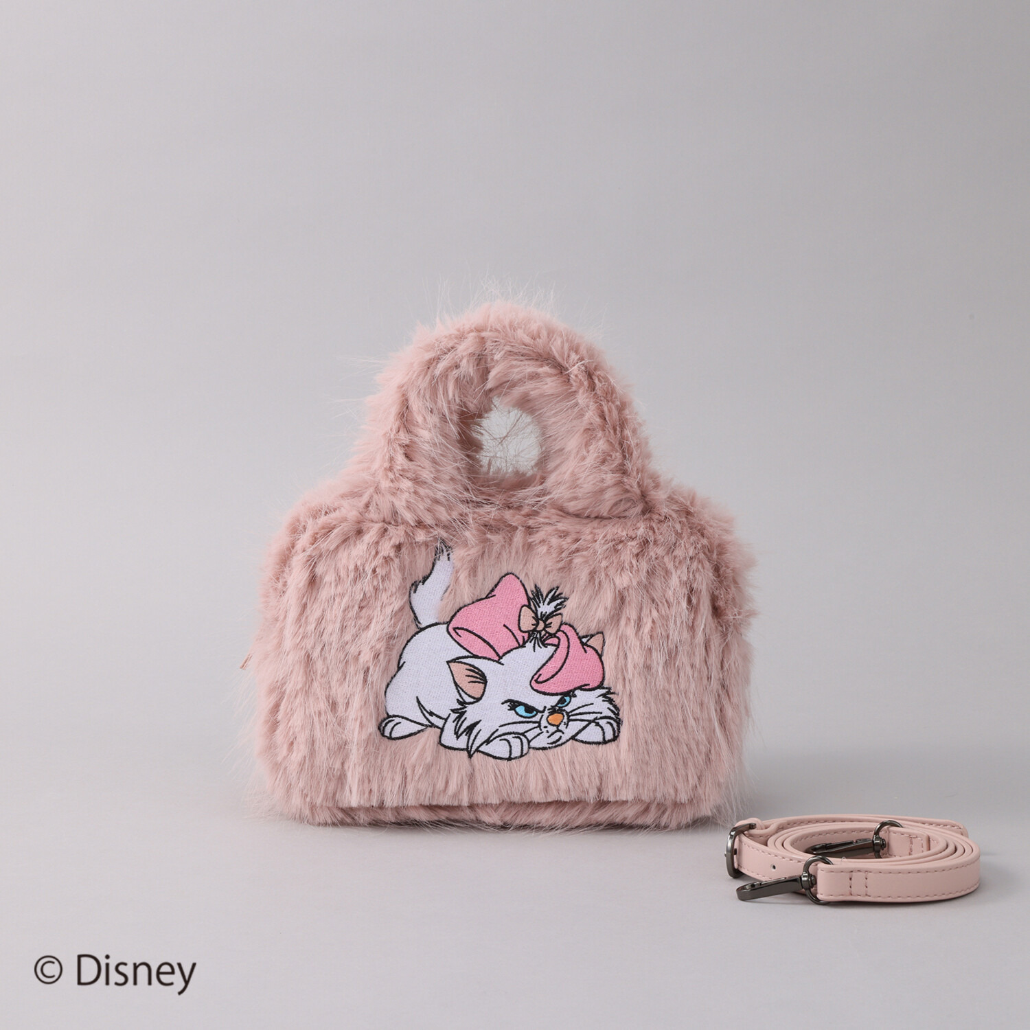 ベルモサ Ｄｉｓｎｅｙ　Ｍａｒｉｅ ふわふわフェイクファー ２ウェイ手提げバッグ ＜Ｓ＞