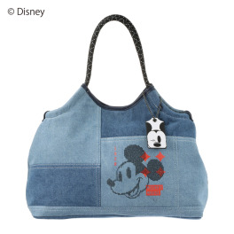 ベルモサ ＜ミッキーマウス＞ デニム調 ロープ手トートバッグ