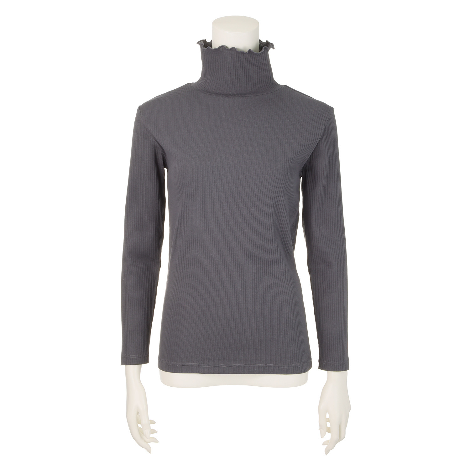 ジュエル オーガニックコットン混 ストレッチリブ編 タートルネック 長袖インナー３枚セット