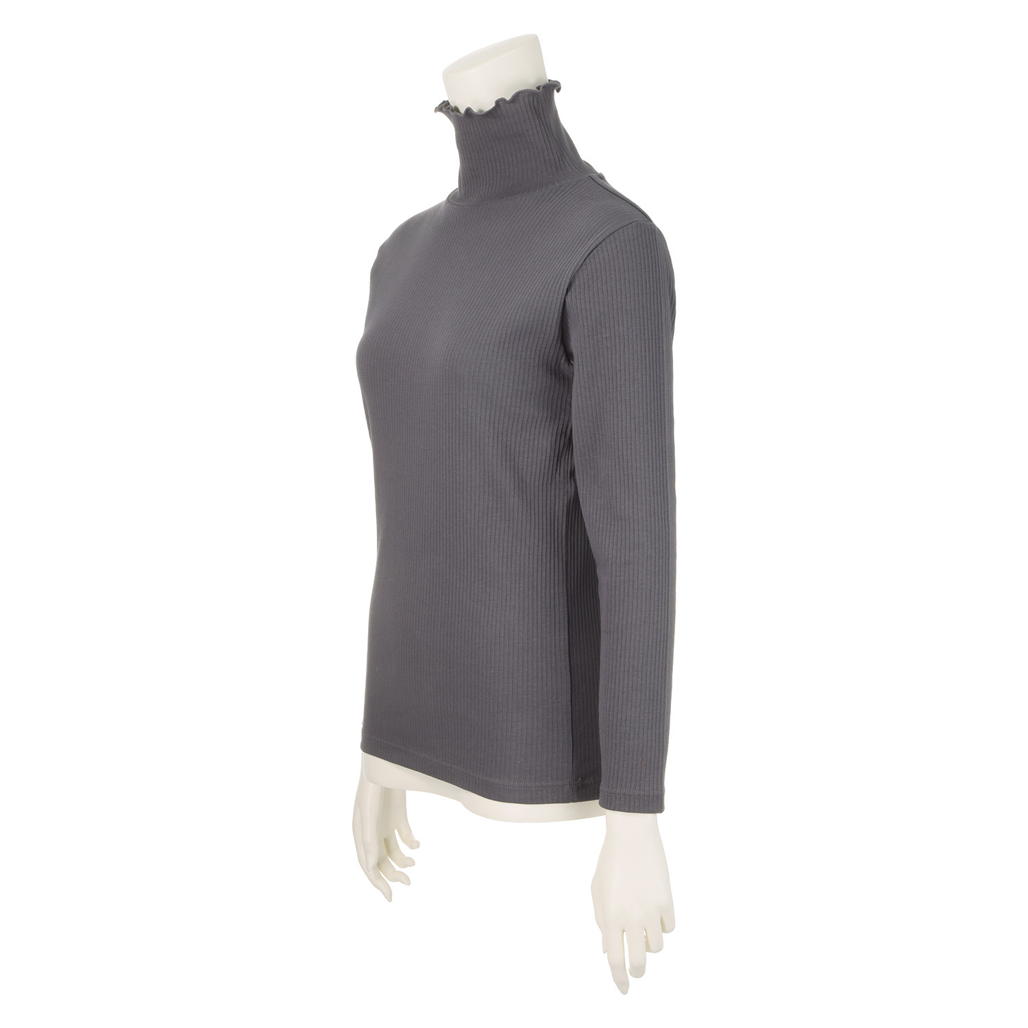 ジュエル オーガニックコットン混 ストレッチリブ編 タートルネック 長袖インナー３枚セット