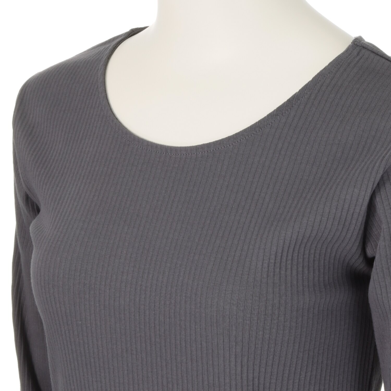 ジュエル オーガニックコットン混 ストレッチリブ編 クルーネック 長袖インナー３枚セット