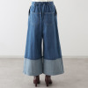 オジョウ 裾の折り返しが じゃじゃ馬ムスメな ワイドヘムデザイン デニムパンツ