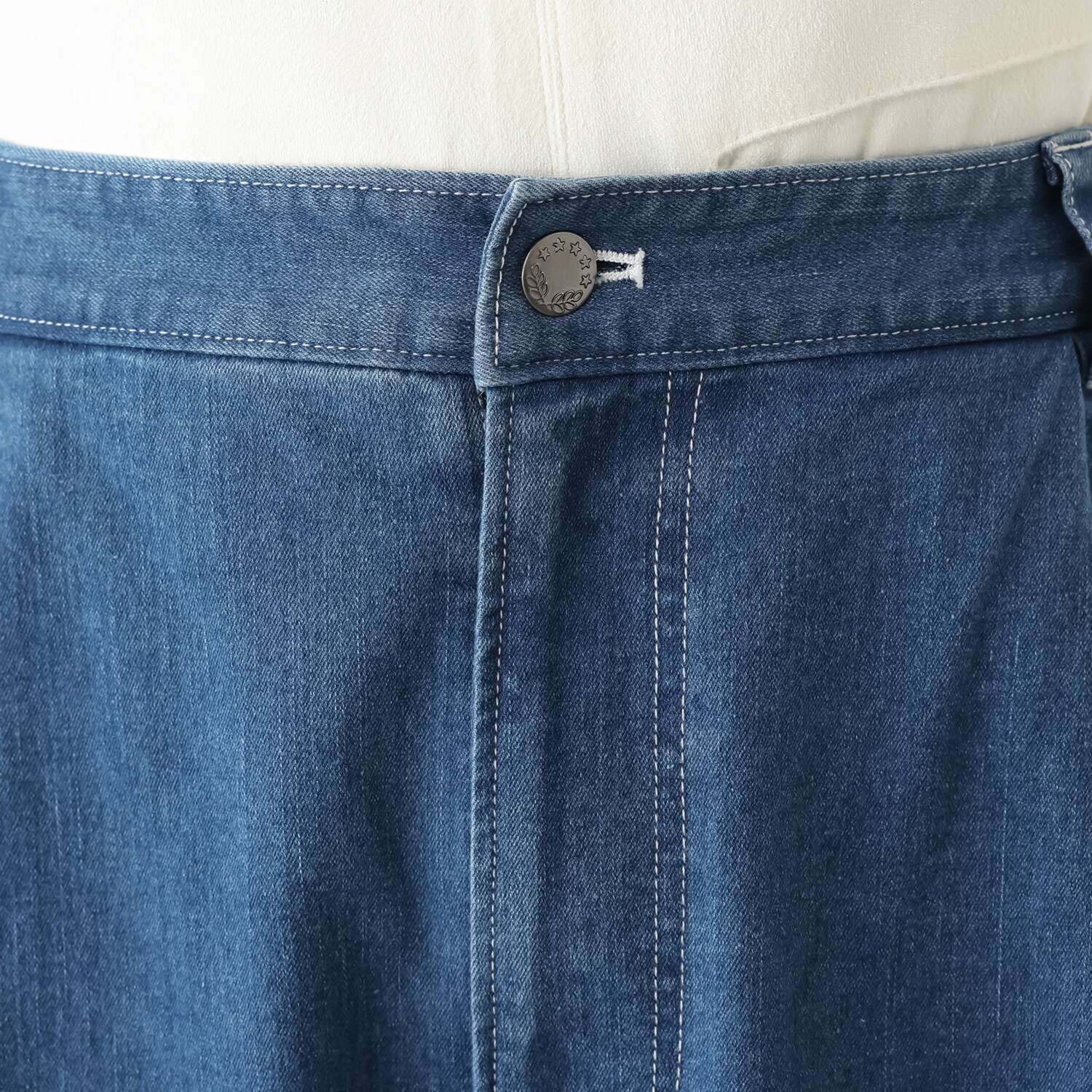 オジョウ 裾の折り返しが じゃじゃ馬ムスメな ワイドヘムデザイン デニムパンツ