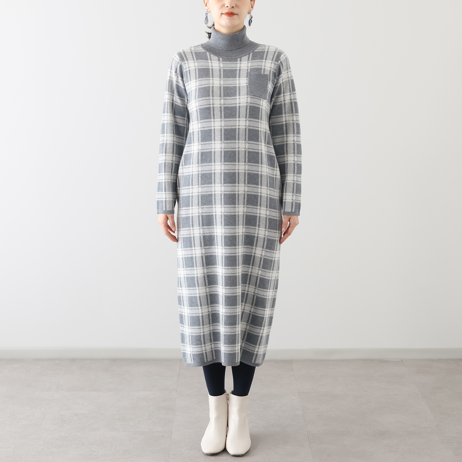 オジョウ モダンアート気分の キャッチーな ニットワンピース