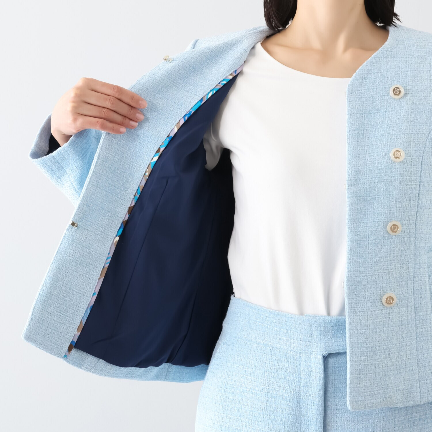 エル　ステュディオ スプリングツイード ナポレオン風ジャケット