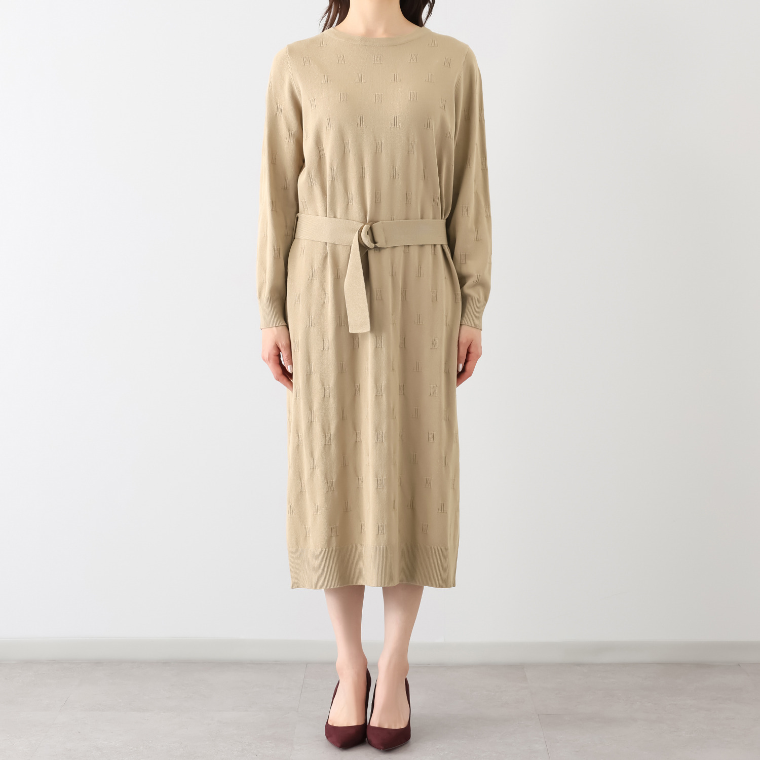 エル　ステュディオ モノグラムジャガード ニットワンピース