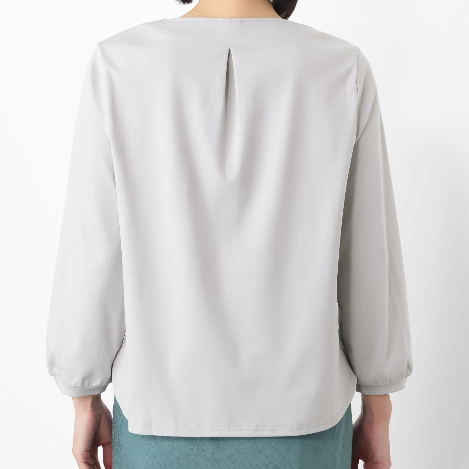 ポルトゥヴィーダ ウォッシャブル シルケットコットン 九分袖プルオーバー