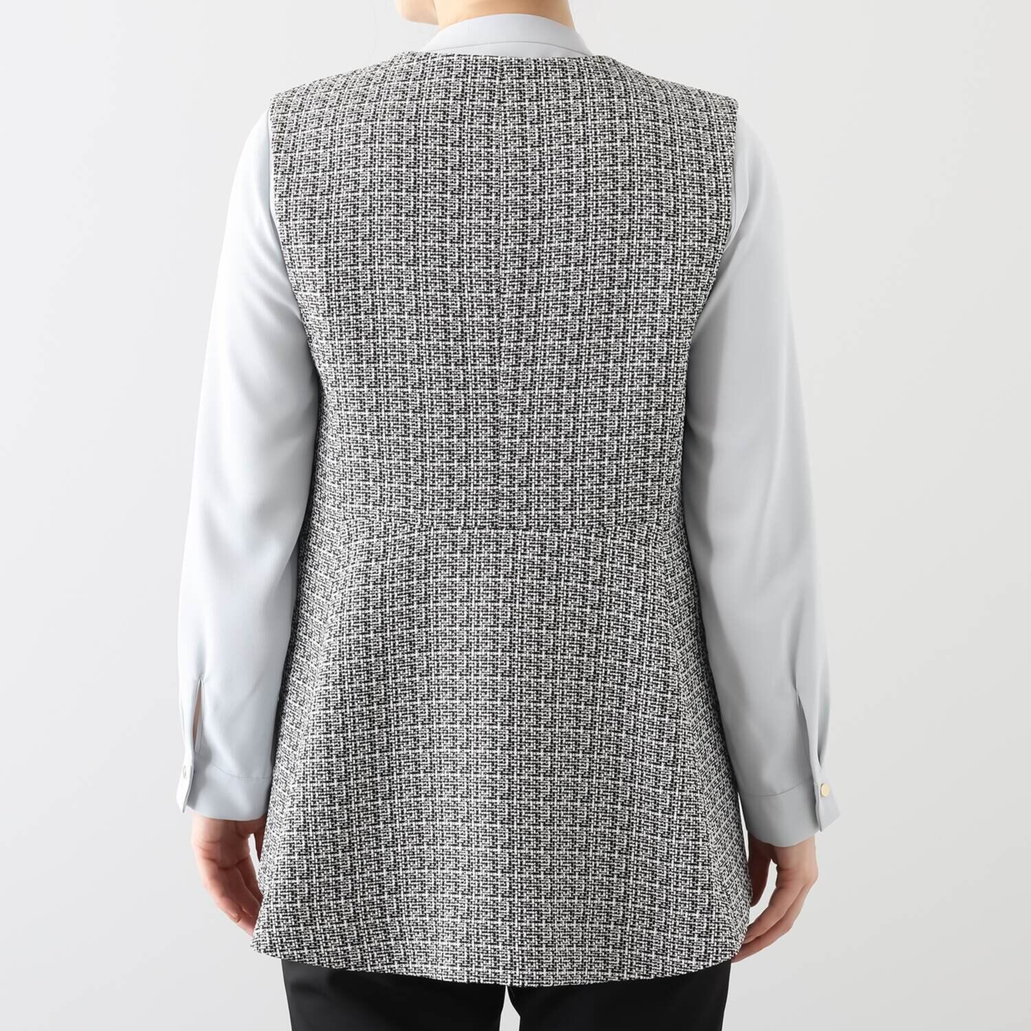 ポルトゥヴィーダ ミックスツイード ノーカラージレ