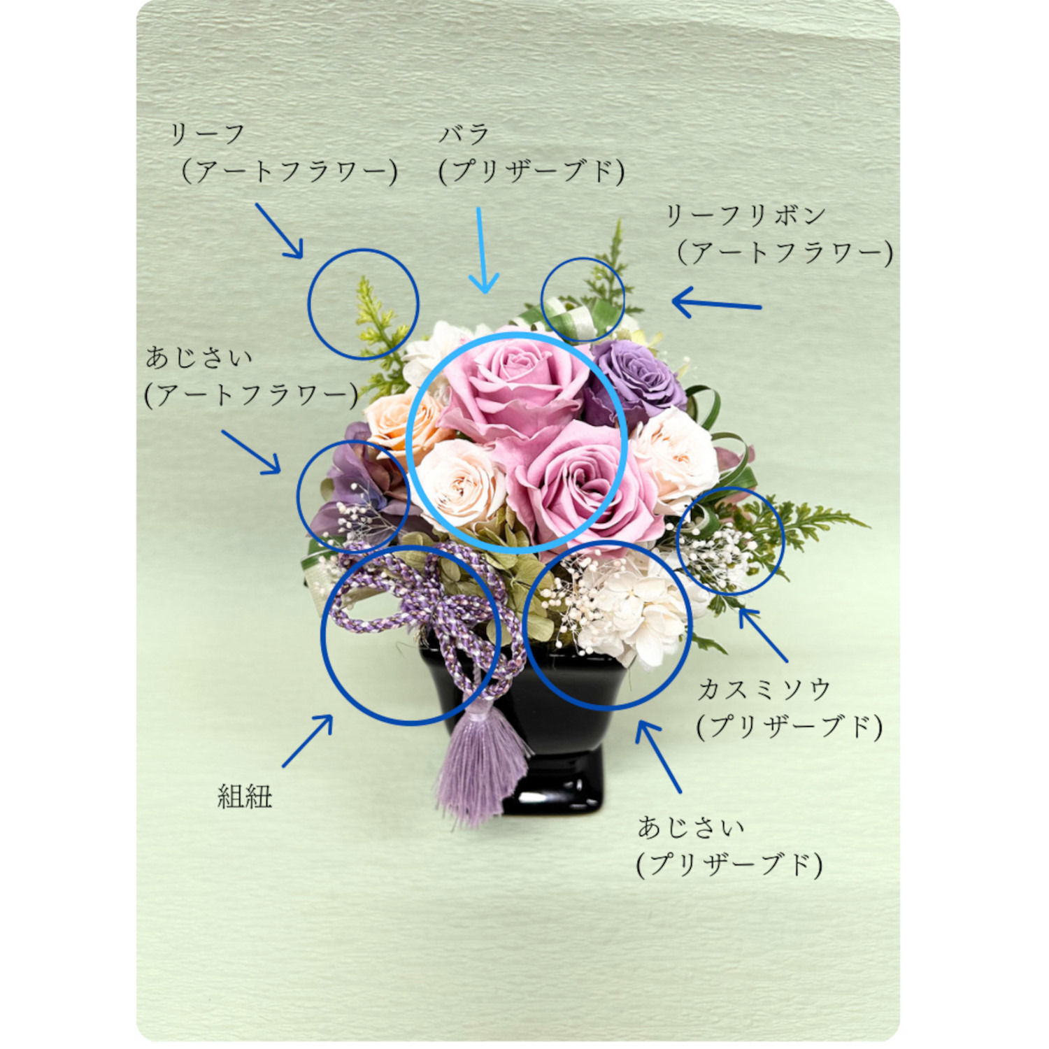 アトリエ・モノ プリザーブドフラワー 想いを紡ぐ心結び １２ヶ月華供花頒布会